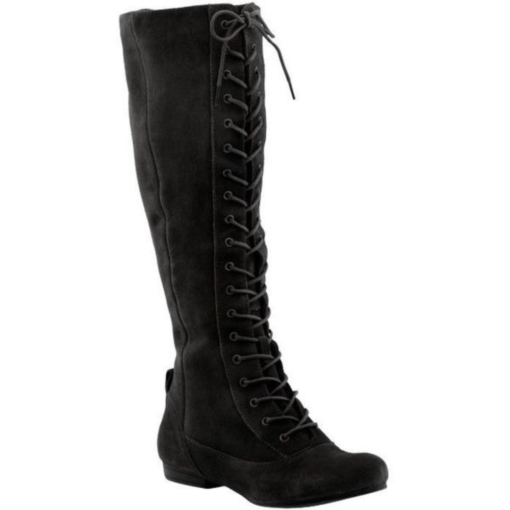 Black suede boots